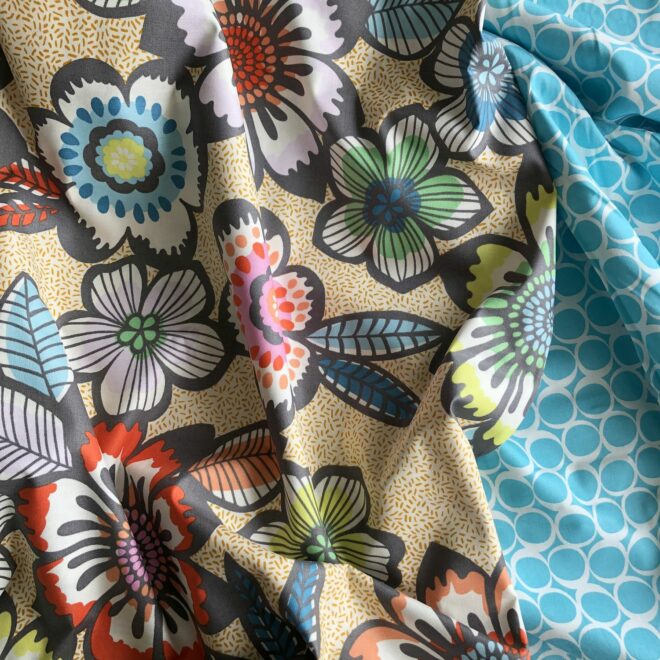 2x 80 cm Baumwollstoff Flower I zB für Bag for Good – Bild 2