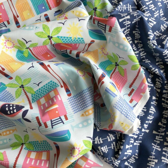 2x 80 cm Baumwollstoff Holidays I zB für Bag for Good – Bild 2