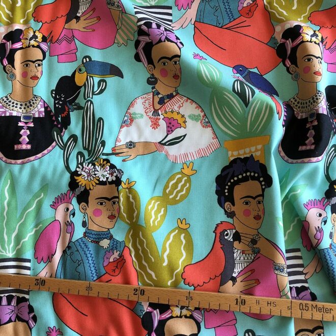 frida con las plumas Patchworkstoff von Alexander Henry