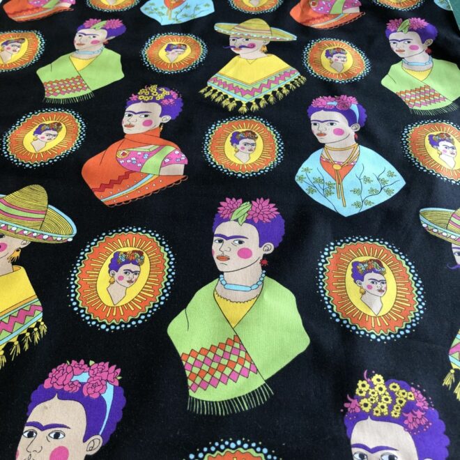 Patchworkstoff Alexander Henry FANTASTICO FRIDA schwarz – Bild 3
