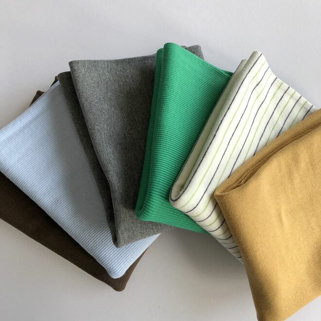 Bündchenstoff im 6er Pack BRAUN-GRÜN-BLAU – Bild 2