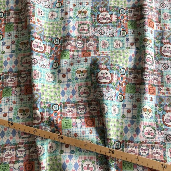 kokka Patchworkstoff mit lustigen Gesichtern