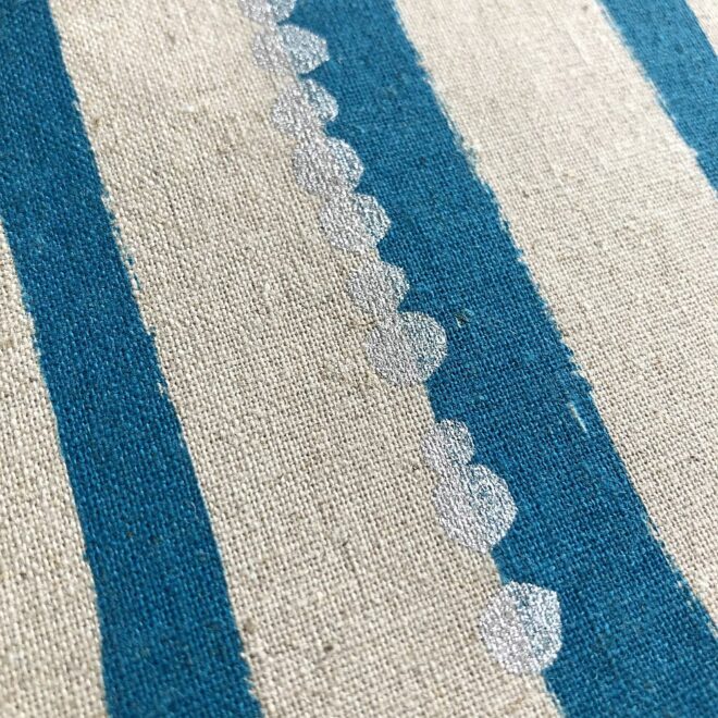 kokka Canvas STRIPE BLAU – Bild 2