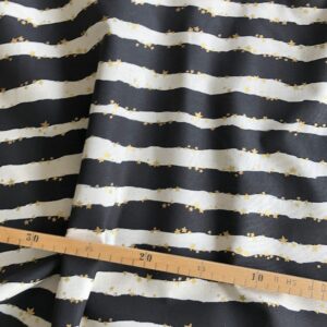 kokka Canvas mit schwarzen Streifen