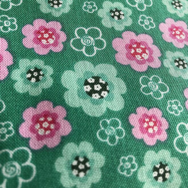 Blumenstoff Patchwork grün – Bild 2