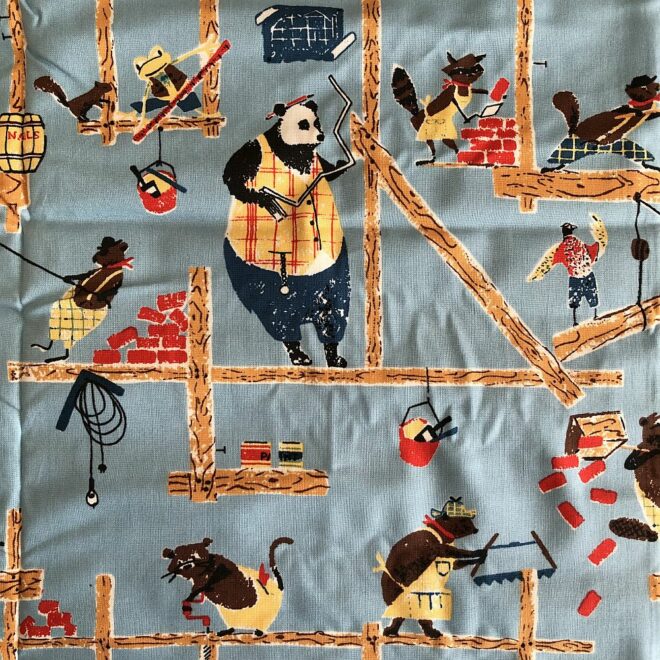 PANDASTOFF blau ca. 50x110 cm