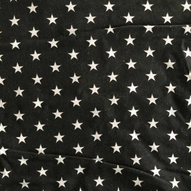FEINCORD STERNE SCHWARZ ca. 120x145 cm