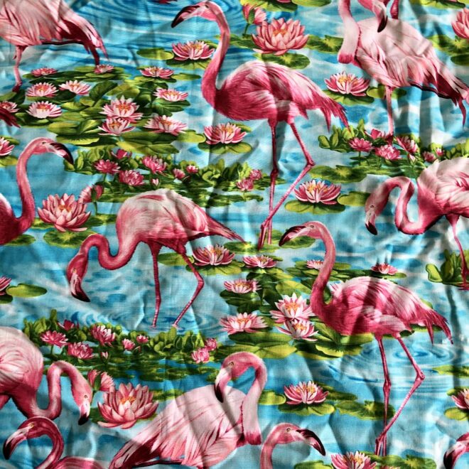 Reststück FLAMINGO STOFF ca. 100x110 cm