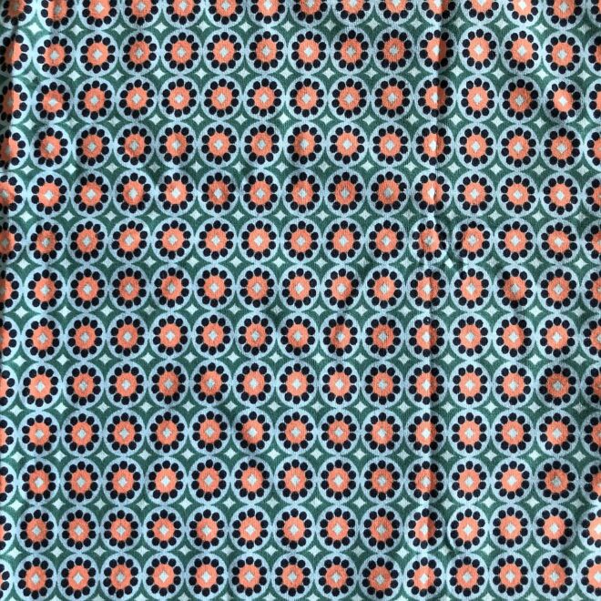 Reststück - Jersey BLUEMCHEN BLAU ca. 48x140 cm