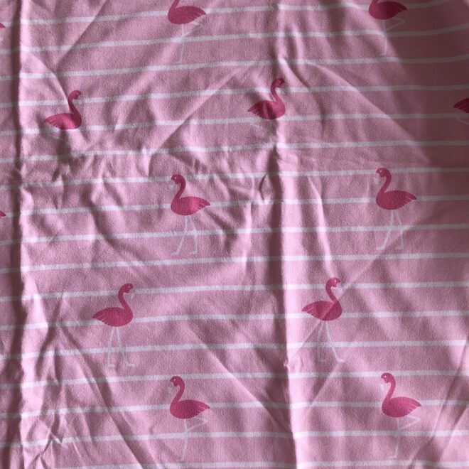 Reststück - Jersey FLAMINGO STRIPES ca. 50x140 cm