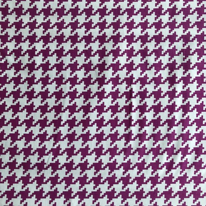Reststück HAHNENTRITT-STOFF AUBERGINE ca. 100x110 cm